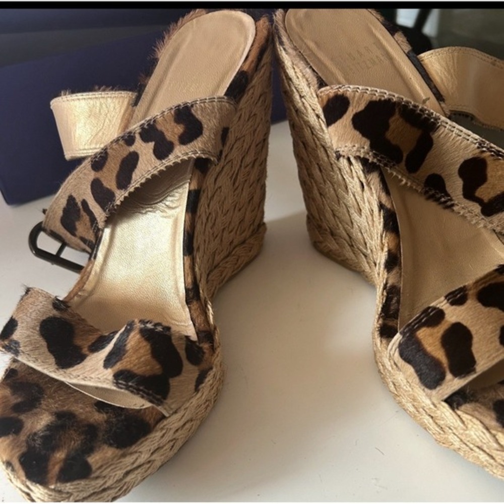 STUART WEITZMAN  wedge sandals  X-ray Cogleo  .RARE. ‎  US Size 8.5 - Picture 6 of 11